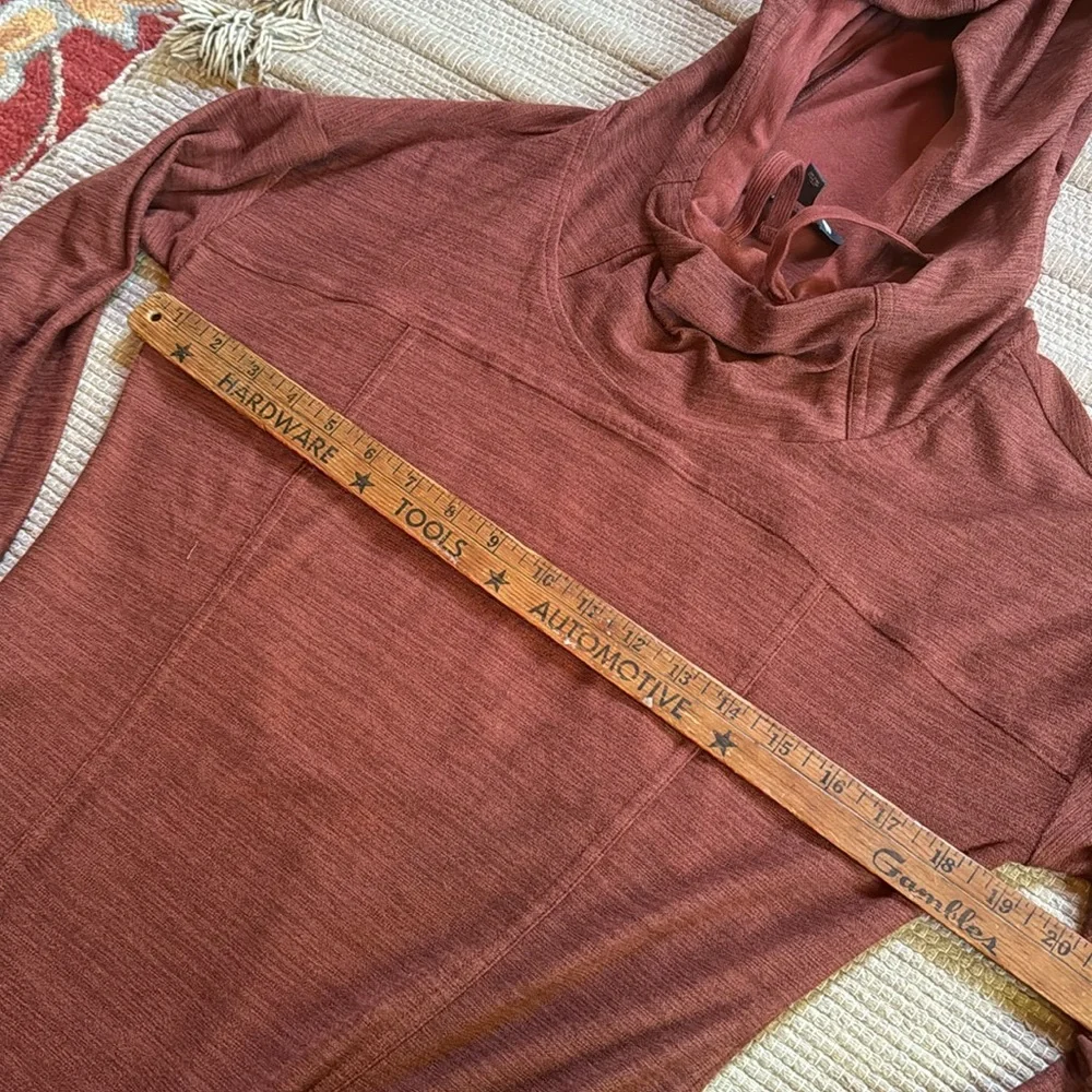 Toad&Co Intermosso Hooded dress with pockets NEW manzanita maroon Title Nine S - Picture 4 of 10